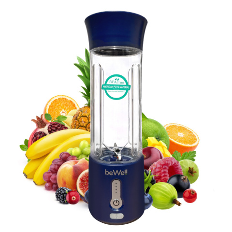 Blender kielichowy beWell Plus bezprzewodowy granatowy 500 ML Blender kielichowy beWell Plus bezprzewodowy granatowy 500 ML
