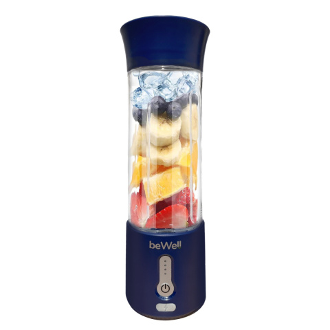 Blender kielichowy beWell Plus bezprzewodowy granatowy 500 ML Blender kielichowy beWell Plus bezprzewodowy granatowy 500 ML