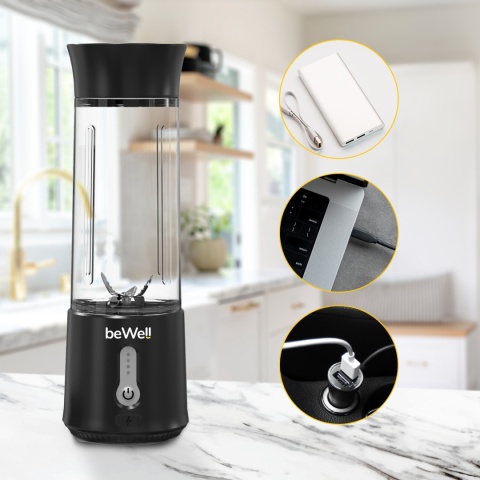 Blender kielichowy beWell bezprzewodowy biały 500ml Blender kielichowy beWell bezprzewodowy biały 500ml