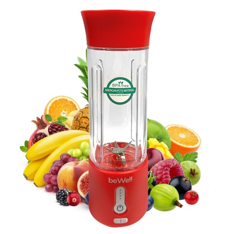 Blender kielichowy beWell Plus bezprzewodowy czerwony 500ml Blender kielichowy beWell Plus bezprzewodowy czerwony 500ml