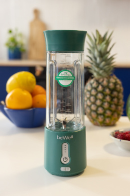 Blender kielichowy beWell Plus bezprzewodowy butelkowa zieleń 500ml