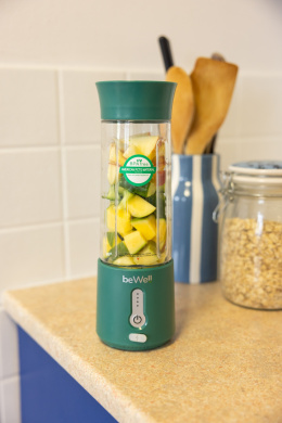 Blender kielichowy beWell Plus bezprzewodowy butelkowa zieleń 500ml