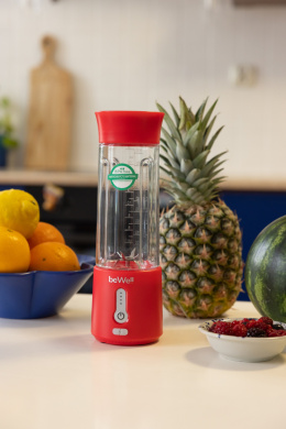 Blender kielichowy beWell Plus bezprzewodowy czerwony 500ml