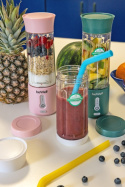Blender kielichowy beWell Plus bezprzewodowy pudrowy róż 500ml