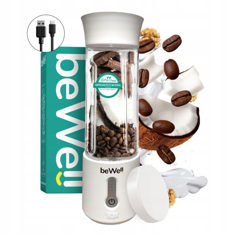 Blender Kielichowy beWell Plus bezprzewodowy Biały 500ml Blender Kielichowy beWell Plus bezprzewodowy Biały 500ml
