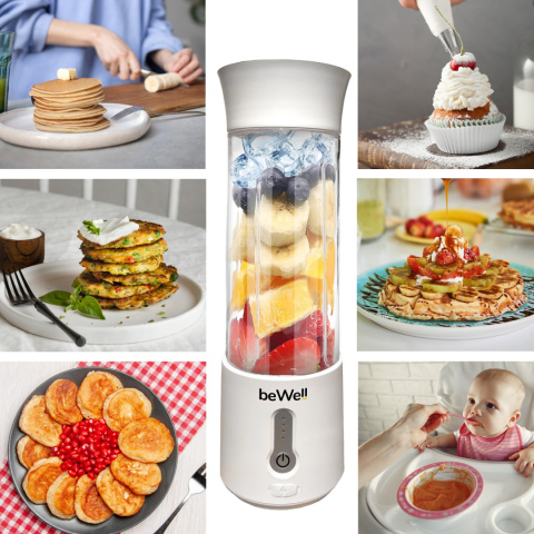 Blender Kielichowy beWell Plus bezprzewodowy Biały 500ml Blender Kielichowy beWell Plus bezprzewodowy Biały 500ml