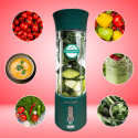 Blender kielichowy beWell Plus bezprzewodowy butelkowa zieleń 500ml