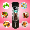 Blender kielichowy beWell Plus bezprzewodowy czarny 500 ml