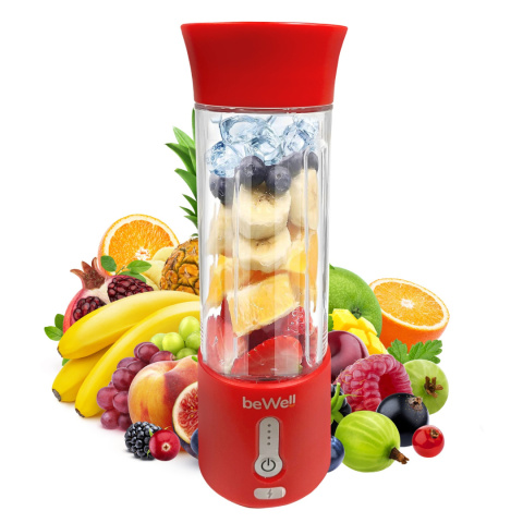 Blender kielichowy beWell Plus bezprzewodowy czerwony 500ml Blender kielichowy beWell Plus bezprzewodowy czerwony 500ml