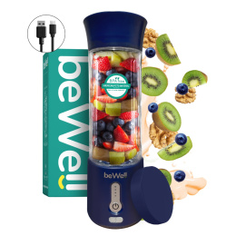 Blender kielichowy beWell Plus bezprzewodowy granatowy 500 ML