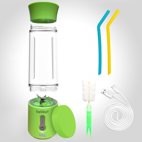 Blender kielichowy beWell Plus bezprzewodowy limonkowa zieleń 500 ML Blender kielichowy beWell Plus bezprzewodowy limonkowa zieleń 500 ML