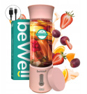 Blender kielichowy beWell Plus bezprzewodowy pudrowy róż 500ml