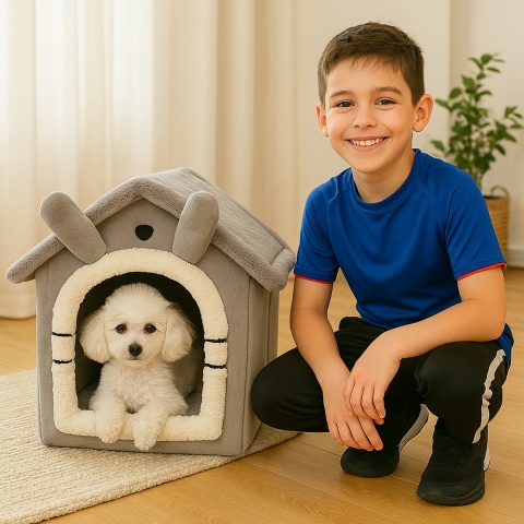 LEGOWISKO DLA MAŁEGO PSA KOTA PLUSZOWE DOMEK BUDKA PODUSZKA 40x36x46cm LEGOWISKO DLA MAŁEGO PSA KOTA PLUSZOWE DOMEK BUDKA PODUSZKA 40x36x46cm