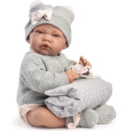 Lalka Hiszpańska Lua Bobas Nacida 40cm Smoczek Poduszka Antonio Juan 33086