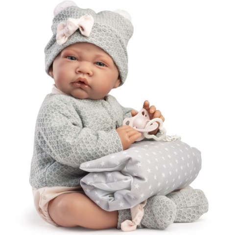 Lalka Hiszpańska Lua Bobas Nacida 40cm Smoczek Poduszka Antonio Juan 33086