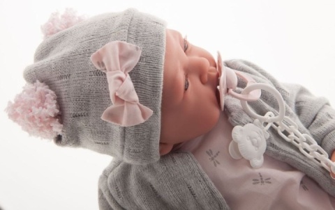 Lalka Hiszpańska Lua Bobas Nacida 40cm Smoczek Poduszka Antonio Juan 33086