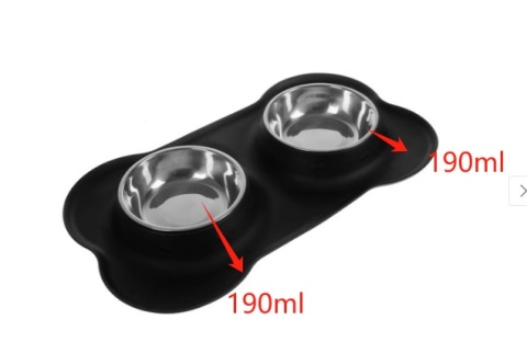 MISKA PODWÓJNA DLA PSA I KOTA ANTYPOŚLIZGOWA Z PODKŁADKĄ SILIKONOWĄ 2X200ml MISKA PODWÓJNA DLA PSA I KOTA ANTYPOŚLIZGOWA Z PODKŁADKĄ SILIKONOWĄ 2X200ml