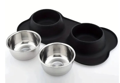 MISKA PODWÓJNA DLA PSA I KOTA ANTYPOŚLIZGOWA Z PODKŁADKĄ SILIKONOWĄ 2X200ml MISKA PODWÓJNA DLA PSA I KOTA ANTYPOŚLIZGOWA Z PODKŁADKĄ SILIKONOWĄ 2X200ml