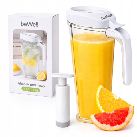 Pojemnik Próżniowy Dzbanek 1L z Pompką na Żywność Sok Zupy Mleko beWell