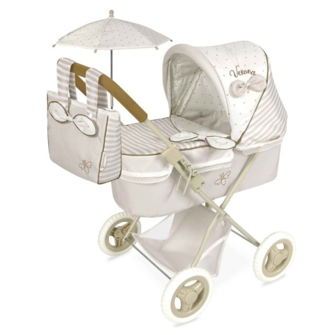 Wózek gondola z parasolką dla lalek do 48cm Verona DeCuevas Toys 85078