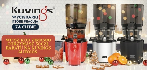 Wyciskarka Kuvings Auto10S wolnoobrotowa do soków srebrna